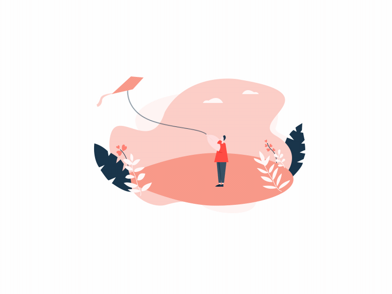 Flying a kite illustrations，gif