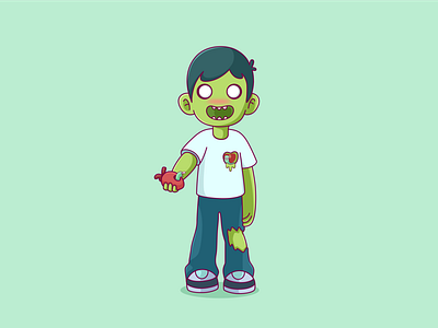 这是我全身最新鲜的部位 boy dead evil ghost green heart illustration love monster people poor the walking dead worm zombie