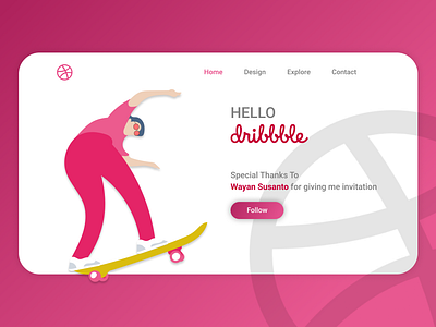 Hello Dribbble branding illustration typography ui ux web website