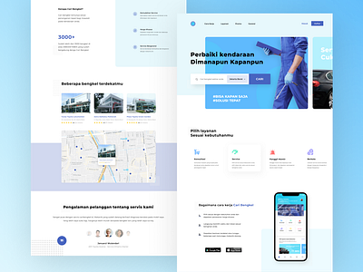 Cari Bengkel Landing Page branding design logo typography ui ux web website