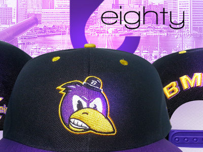 Purple, Yellow and Black Bmore Raven Snapback free hat throw