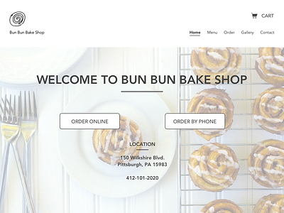 bun bun bake shop sketch website design