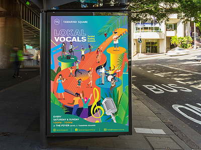 Lokal Vocals Music Event Poster branding design illustration logo typography ui ux vector