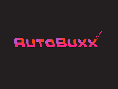Autobuxx Club logo branding gradient graphic design icon logo music techno tiktok typography