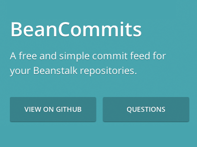 BeanCommits beancommits beanstalk buttons feed flat git open sans turquoise white