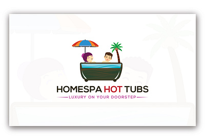 HOME SPA HOT TUBS logo creative design flat icon illustration spa tubs vector