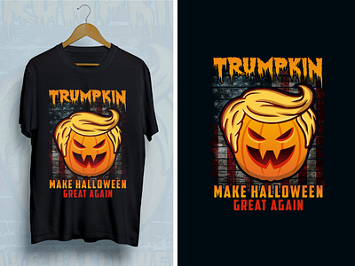 Trumpkin Make Halloween Great Again app apparel branding creative design donald dribbble fashion ghost halloween illustration print pumpkin pumpkin pie scary trump tshirt typogaphy vector