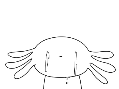Crying axolotl draw