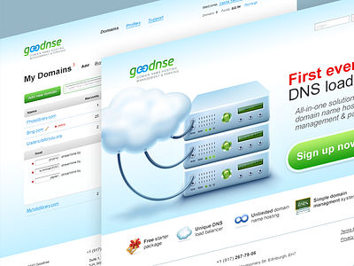 Goodnse dns hosting icon illustration interface ui ux