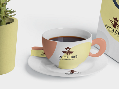 Prime Café Logo branding graphic design illustration logo logo design t shirt vector