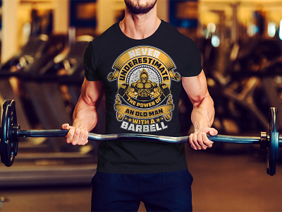 Fitness/Gym T-Shirt Design barbell fashion fitness gym pod t shirt tee yoga