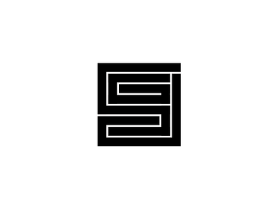 Block + Line Monogram initials line logo monogram square stroke