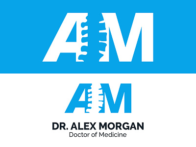 Letter A and M logo for Doctor brand doctor hospital letter a letter m logo minimalist logo modern orthopedic physiotherapist spine