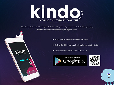 Kindo - A Puzzle Game | Branding Poster app app poster branding design modern poster puzzle game qr code
