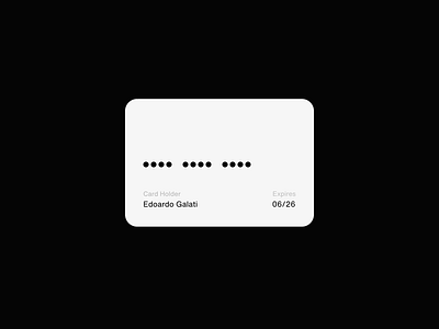 Unusual Credit Card Checkout - Rethinking #DailyUI - 002 after effects aftereffects animated black white clean credit card credit card checkout credit card payment daily ui dailyui dailyui 002 downloads simple unusual