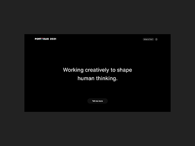 Portfolio 2021 animated award clean minimal personal portfolio portfolio website prototype video