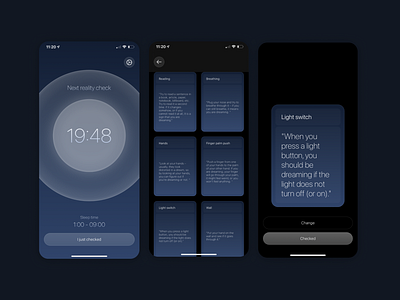 Reality Checks app app design apple card clean developed dreams dreamscape minimal store swift
