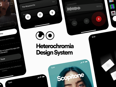 Heterochromia Design System blackwhite branding design design system ios iphone logo simple ui