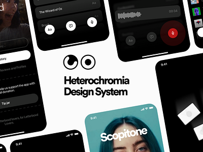 Heterochromia Design System blackwhite branding design design system ios iphone logo simple ui