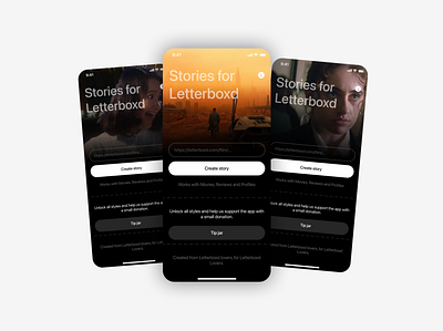 Strories for Letterboxd black clean dark ios movie app movie poster movies