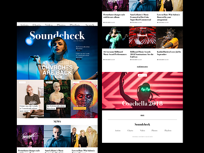 Music Website [WiP] chvrches fashion grimes janelle magazine minimal music newspaper perturbator trend website white