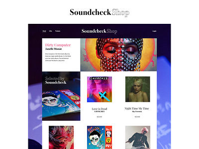 Web Page - Soundcheck Shop artists best blurred cds minimal music new photos simple vinyl