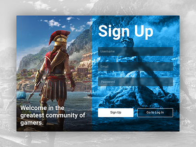 Daily UI #001 - Sign Up assassins creed blur clean daily daily ui dailyui game sign up signup simple ui welcome