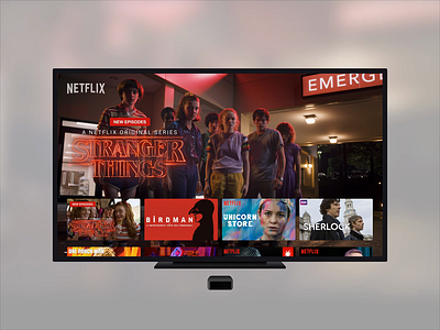 Netflix Apple TV Redesign apple apple tv netflix netflix app redesign stranger things tv tv app tv series