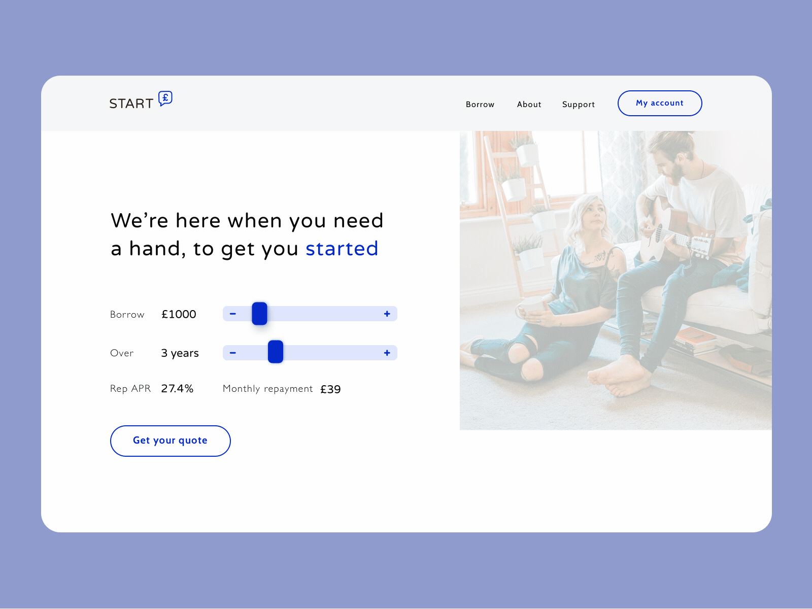 Fintech Landing Page| Daily UI Challenge #003 003 animation daily dailyui dailyui003 homepage interaction loan hero loans motion ui uidesign web web design website