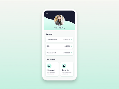 App User Profile Page | Daily UI Challenge #006 006 app banking banking app dailyui dailyui006 icon icon design mobile mobile ui userprofile ux