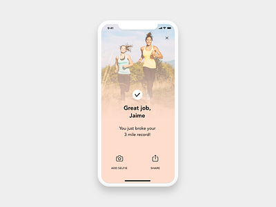 Overlay | Daily UI Challenge #016 016 100 day challenge app app design daily dailyui mobile overlay pop up running app success screen ui