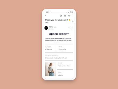 Email receipt | Daily UI Challenge #017