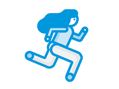 Runner girl blue character design girl illustration running vector
