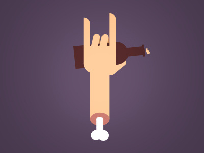 Party like a rockstar beer bones brasil brazil hand ilustration party purple rock rocknroll roll vector