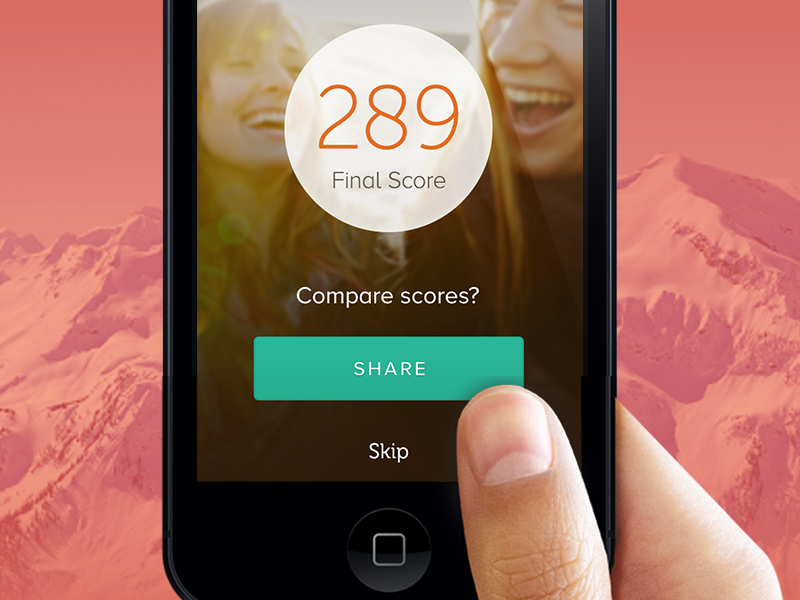 Game UI uidesign design score flat ios apple red green white typeface mobile design