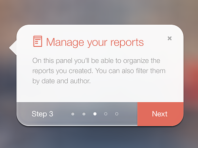 Manage Your Reports admin button clean flat design icons ios7 popup progress step timeline white