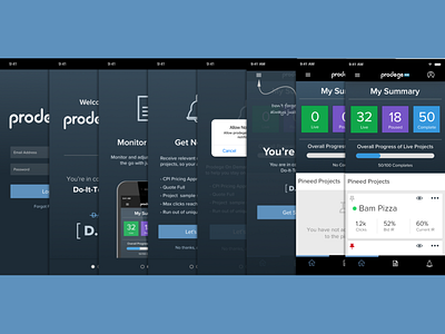 On-boarding sequence branding dashboard mobile app on boarding ui