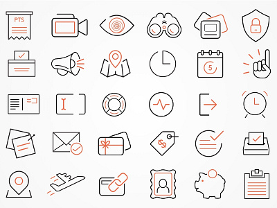 Set of icons clean creative icons