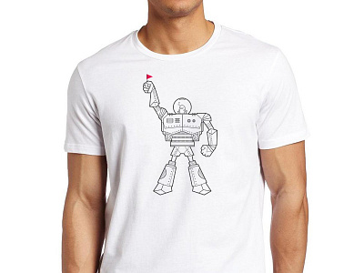 August turns 10! 10 birthday goldfish illustration robot screenprint transformer tshirt