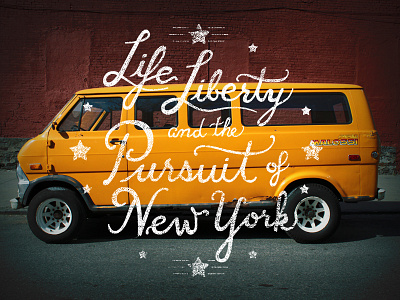 Life & Liberty america hand lettering lettering new york photography script star texture type typography vintage