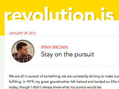 Revolution.is art bio design inspiration new pursuit revolution type typography york