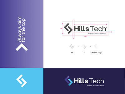 Hills Tech logo concept brand identity branding conception design digital logo typography