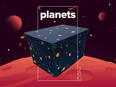 Planets box design illustration planets product space space art vector