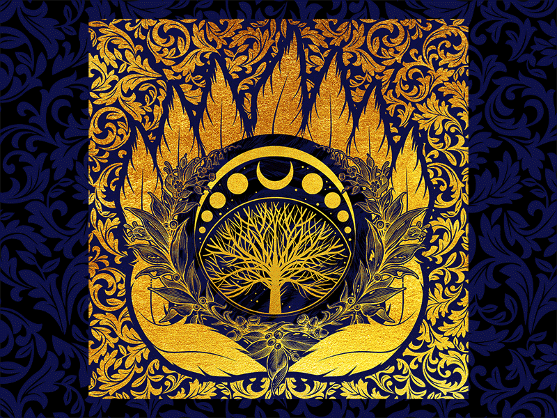 Shaman Baroque Design art baroque color design draw ethnic leaf moon photoshop psychedelic scarf shaman tree of life vector