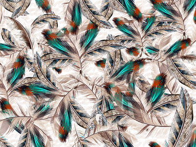 Feathering design fabric fashion feather feathering illustration shaman vector