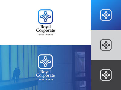 Royal Corporate Investments Identity bank logo branding business identity business logo clean logo corporate logo elegant logo finance logo illustration logo