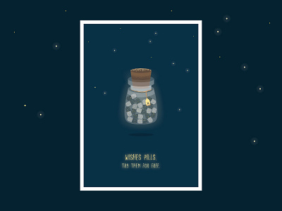 Wishes Pills fallen stars graphics illustration illustrator pills poster star wish wishes