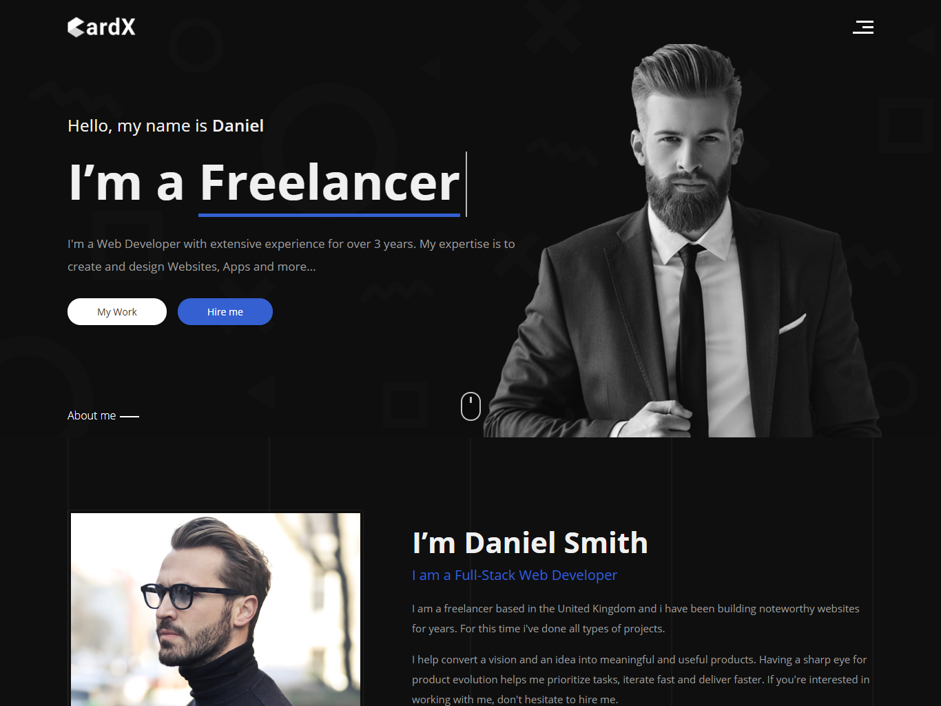 CardX - Modern Personal Portfolio by Exill on Dribbble