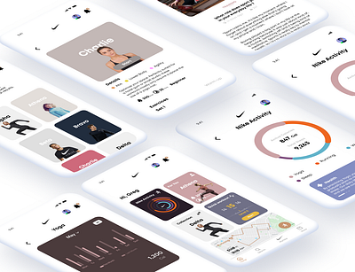 Nike Workout Concept App app branding clean design flat minimal nike run ui ux workout workout app