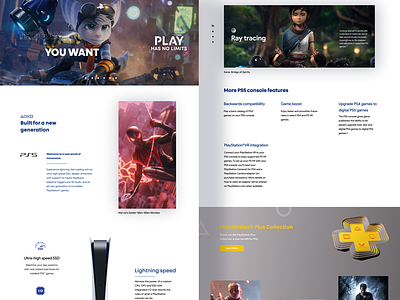 Playstation 5 | Features Website branding clean design flat game minimal playstation ps5 ui ux web website